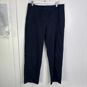Ll Bean Pants Womens Size 12 Bayside Favorite Fit Navy Cotton Career Casual